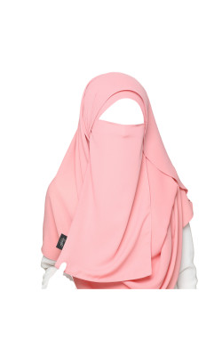 Tie-Back Half Niqab Rose & Hijab Set